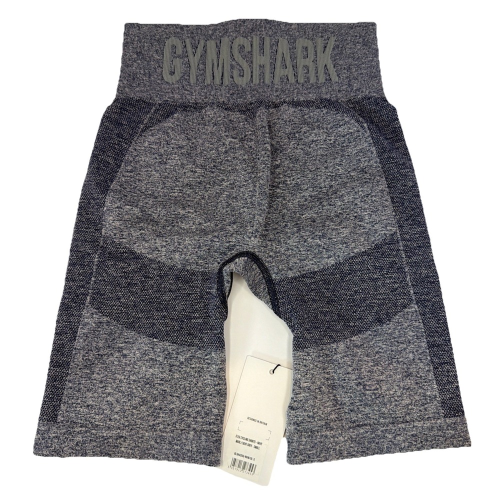 GYMSHARK Women's High Waisted Flex Shorts Navy and Gray Size Small Gym Workout